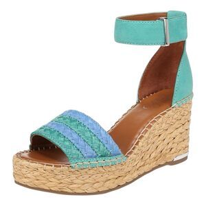 Franco Sarto Clemens Blue Platform Sandals Women’s Size 5 Ankle Strap